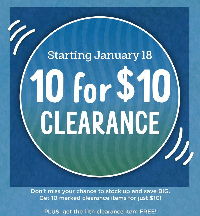 10 for $10, plus 11th Free